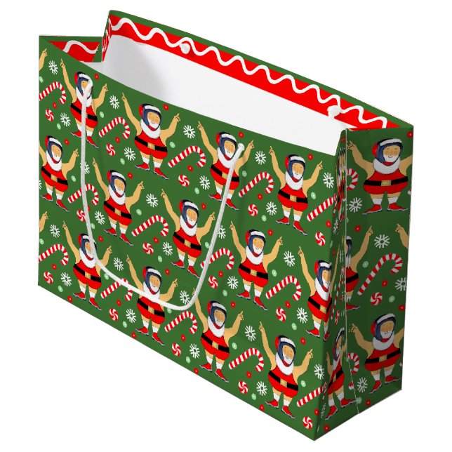 Grand Sac Cadeau Noël de lutte (Devant Angle)