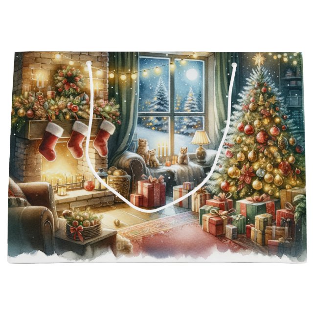 Grand Sac Cadeau Noël de luxe (Devant)