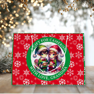 Grand Sac Cadeau Noël des elfes de l'Anime mignon Personnalisé