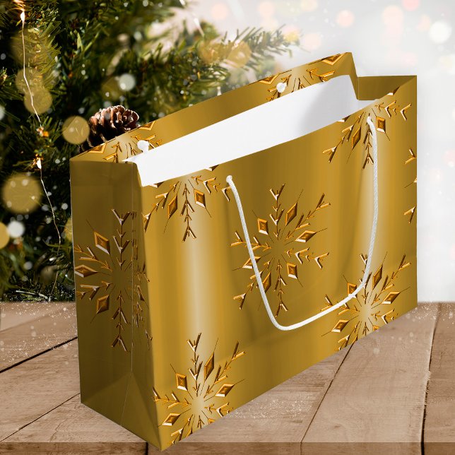 Grand Sac Cadeau Noël d'or festif (Créateur téléchargé)