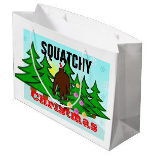Grand Sac Cadeau Noël drôle Bigfoot de Squatchy de mauvais goût