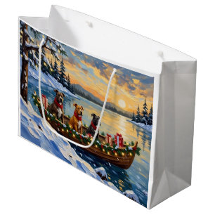 Grand Sac Cadeau Noël en bateau avec Pitbull