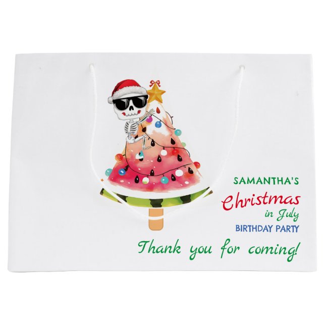 Grand Sac Cadeau Noël en juillet Naughty ou Nice Toddler Anniversai (Devant)