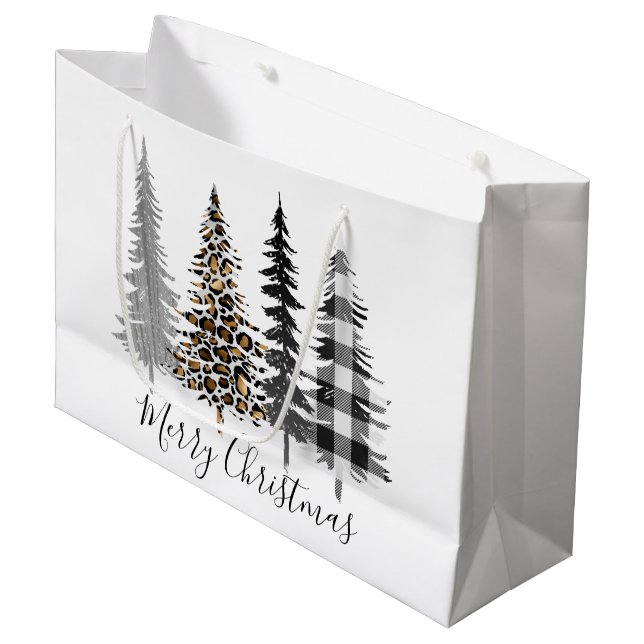 Grand Sac Cadeau Noël Glamour (Devant Angle)
