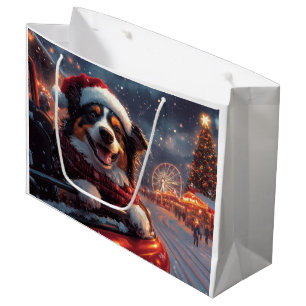 Grand Sac Cadeau Noël Montagnes Russes de Chien Kelpie Australien