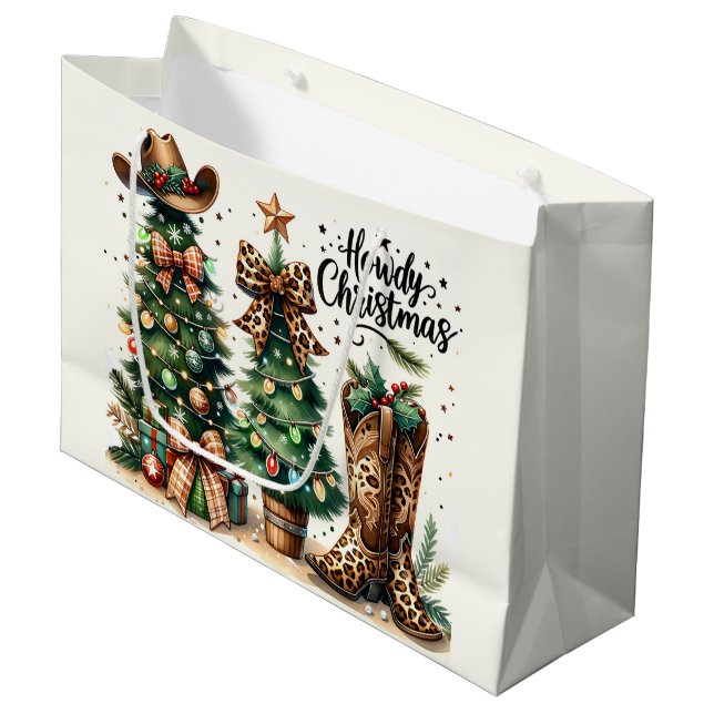 Grand Sac Cadeau Noël occidental  (Devant Angle)