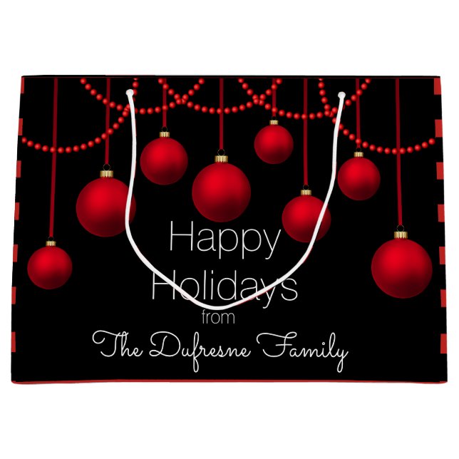 Grand Sac Cadeau Noël personnalisé et élégant (Devant)