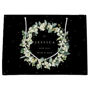 Grand Sac Cadeau Noël personnalisé Snowberry+Eucalyptus