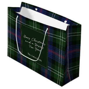 Grand Sac Cadeau Noël Plaid Holidays Clan Sutherland Tartan