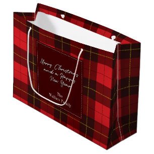 Grand Sac Cadeau Noël Plaid Holidays Clan Wallace Tartan