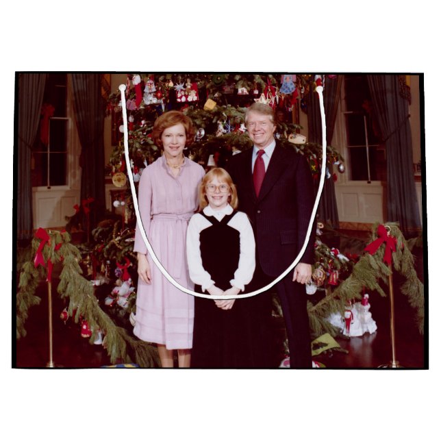 Grand Sac Cadeau Noël Président James Jimmy Carter Maison Blanche (Devant)