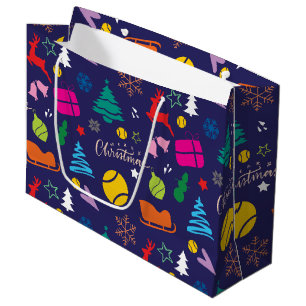Grand Sac Cadeau 🎄 Noël 🎾 tennis bleu marine