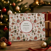 Noël timbre postal vintage personnalisé