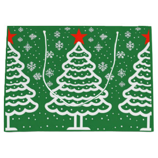 Grand Sac Cadeau Noël vert et rouge