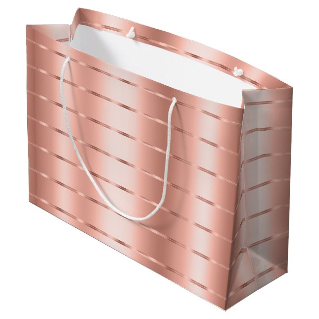 Grand Sac Cadeau Noeud de ruban rose gold Shower de mariage (Dos Angle)