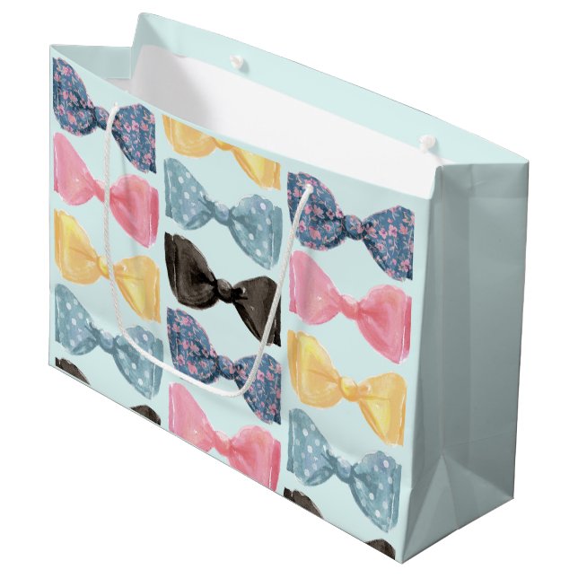Grand Sac Cadeau Nœuds Papillons (Devant Angle)