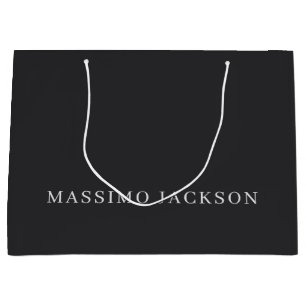 Grand Sac Cadeau Noir mat élégant moderne simple professionnel
