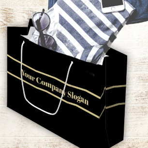 Grand Sac Cadeau Noir - Solide - Aucun Motif