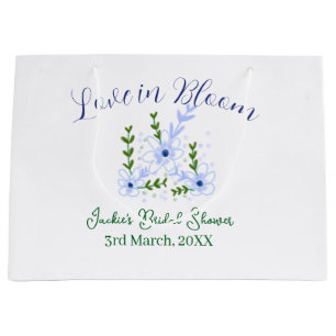 Grand Sac Cadeau nom de la baby shower bohème violet rétro amour en