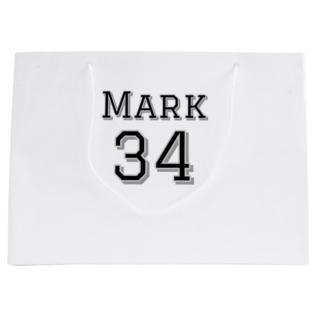 Grand Sac Cadeau nom de l'équipe ajouter nom du joueur date sports  (Devant)