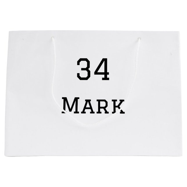 Grand Sac Cadeau nom de l'équipe ajouter nom du joueur date sports (Devant)