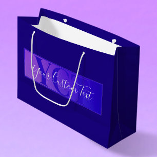 Grand Sac Cadeau Nom de script élégant moderne & monogramme ombré v