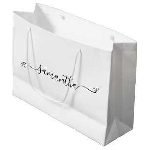 Grand Sac Cadeau Nom de signature à arc adorable