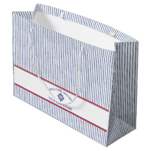 Grand Sac Cadeau Nom du bateau Boussole Naissance Ancre marine 