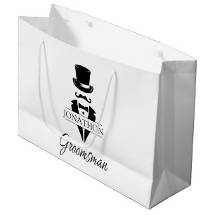 Grand Sac Cadeau Nom du fabricant Cravate noire Moustache