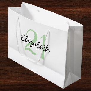 Grand Sac Cadeau Nom et âge personnalisés Anniversaire