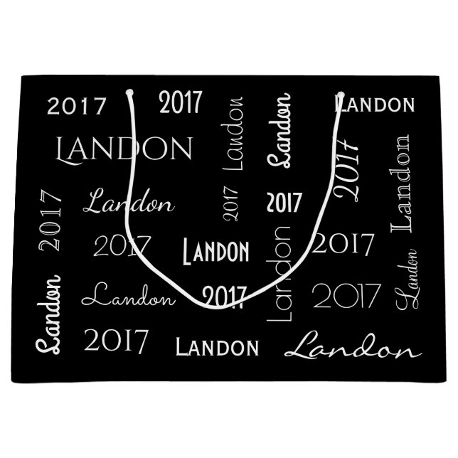 Grand Sac Cadeau Nom et année personnalisés (Devant)