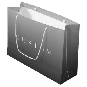 Grand Sac Cadeau Nom ou Mot Classique Dégradé Gris