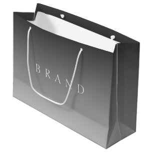 Grand Sac Cadeau Nom ou mot classique Dégradé gris
