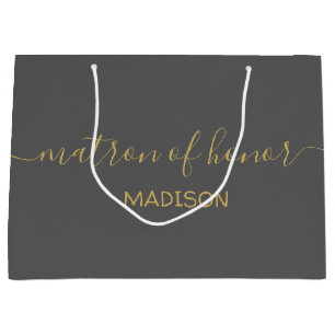 Grand Sac Cadeau Nom personnalisé de Matrone d'Honneur Féminin Écri