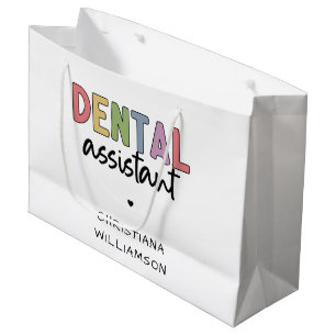 Grand Sac Cadeau Nom personnalisé Dental Assistant Cadeau