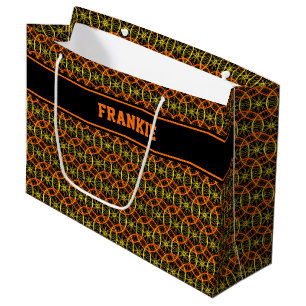 Grand Sac Cadeau Nom personnalisé du motif de roue tournant