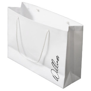 Grand Sac Cadeau Nom personnalisé du script moderne