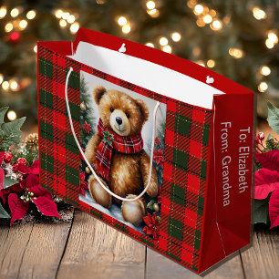 Grand Sac Cadeau Noms de nounours mignons Noël