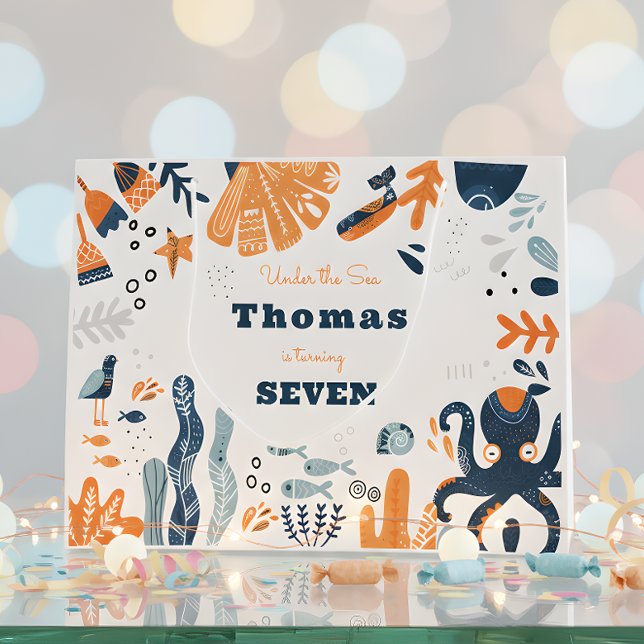 Grand Sac Cadeau Nordic Under the Sea anniversaire de enfant (Créateur téléchargé)