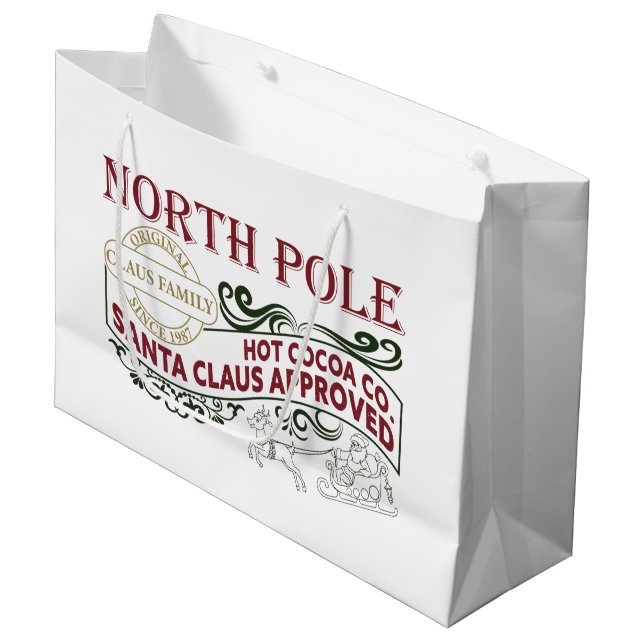 Grand Sac Cadeau North Pole Hot cacao (Devant Angle)
