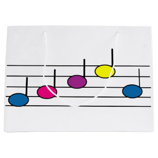 Grand Sac Cadeau Notes de musique coloré assez