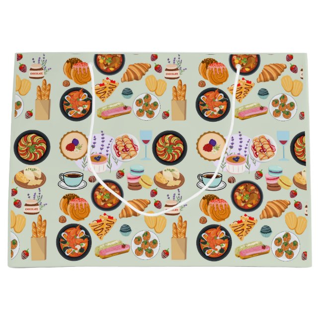 Grand Sac Cadeau Nourriture française (Devant)