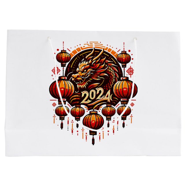 Grand Sac Cadeau nouvel an chinois 2024 (Dos)