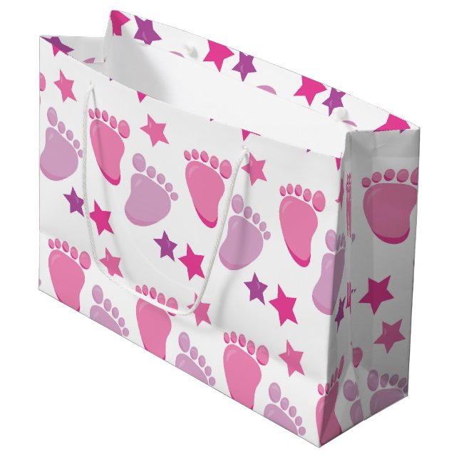 Grand Sac Cadeau Nouvelle fille (Devant Angle)