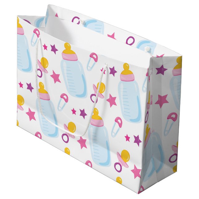 Grand Sac Cadeau Nouvelle fille (Devant Angle)