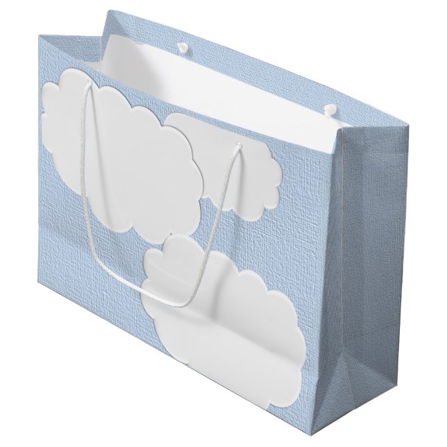 Grand Sac Cadeau Nuages de baby shower (Devant Angle)