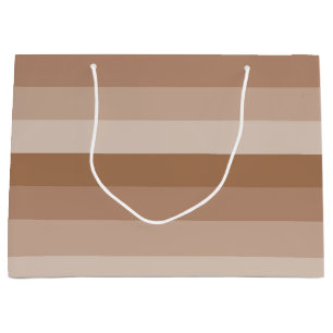 Grand Sac Cadeau Nuances de rayures Brown