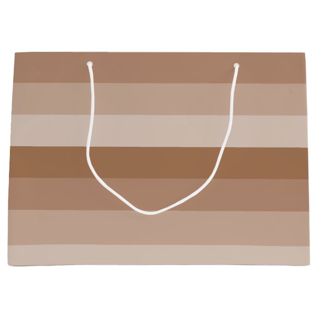 Grand Sac Cadeau Nuances de rayures Brown (Devant)