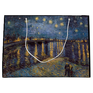 Grand Sac Cadeau Nuit étoilée sur le Rhône par Vincent Van Gogh