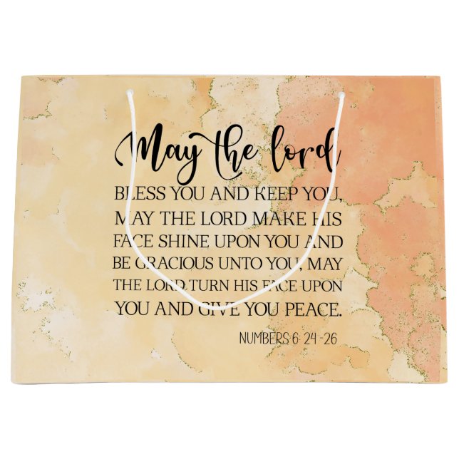 Grand Sac Cadeau Numéros 6:24-26 Le Seigneur vous bénisse et vous g (Devant)